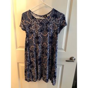 Navy Patterned Dress